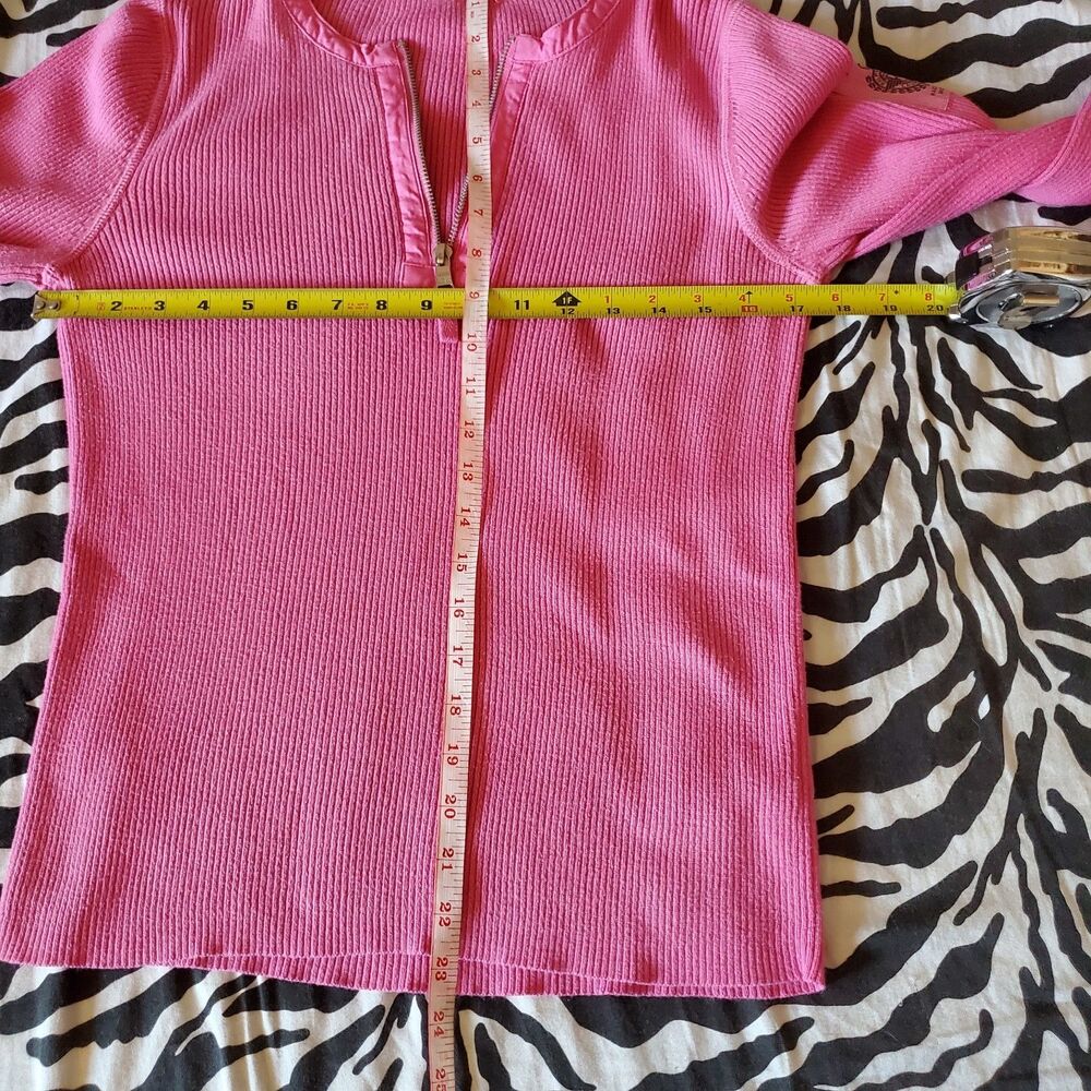 Lauren Ralph Lauren Y2k Ribbed Quarter Zip Top Racing Team Size L Preppy - Picture 11 of 11
